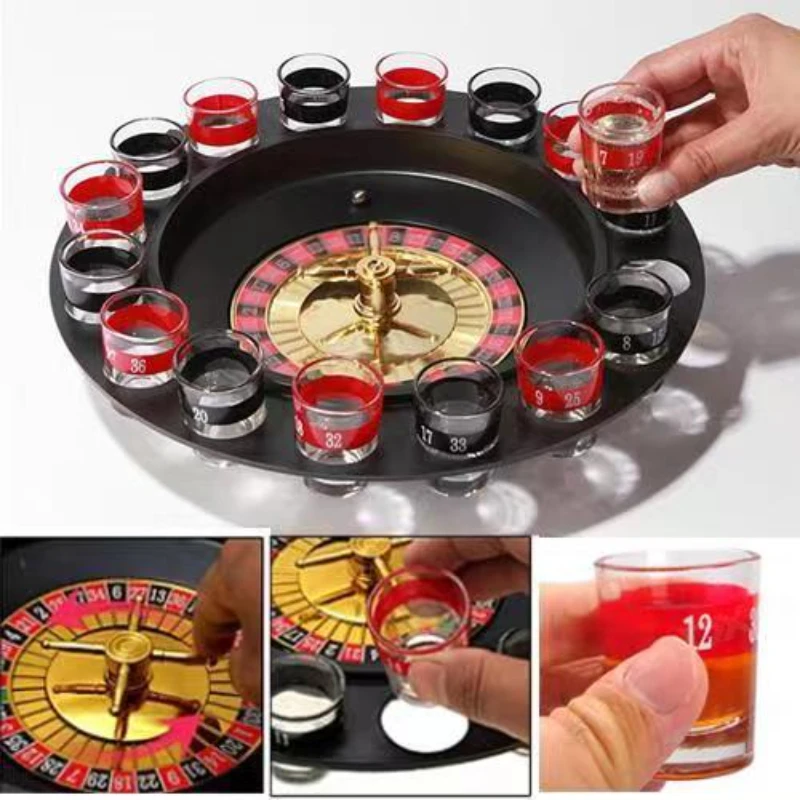 Party Games Adults Drinking - 러시안 턴테이블 럭키샷 음주 게임 16샷잔