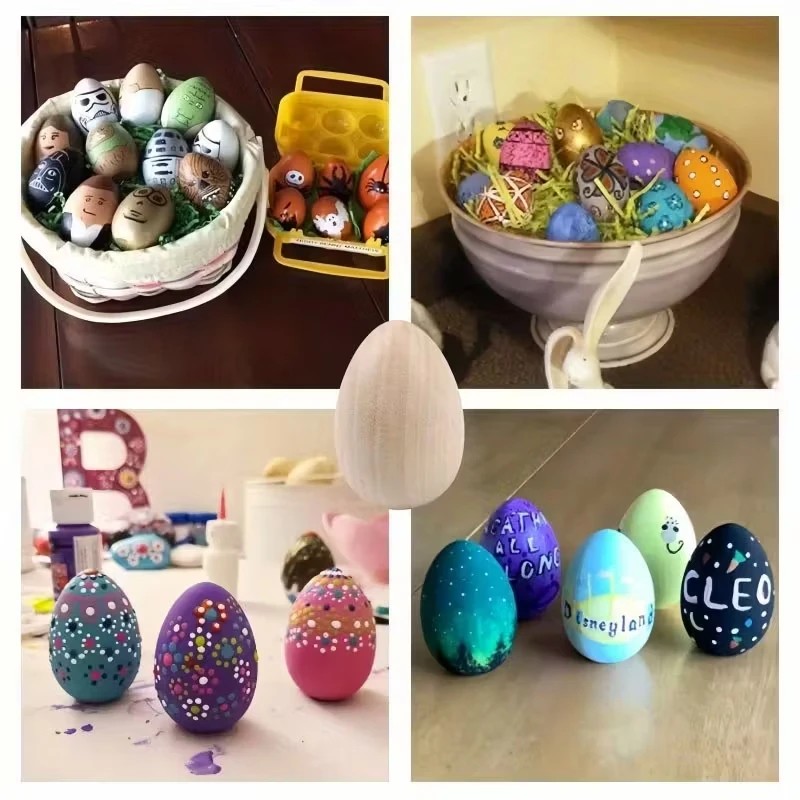 Party Games Easter Egg - 고품질 나무 부활절 달걀, 페인팅용 나무