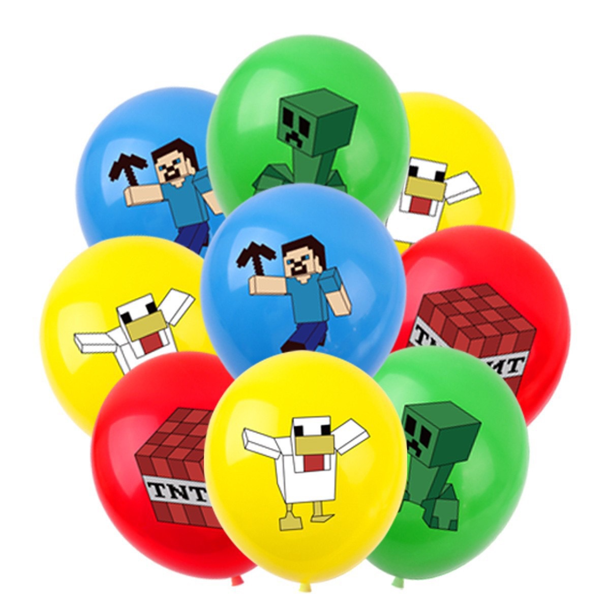 Party Games Group - 50/100pcs Minecrafte 픽셀 풍선 애니메이션 게임