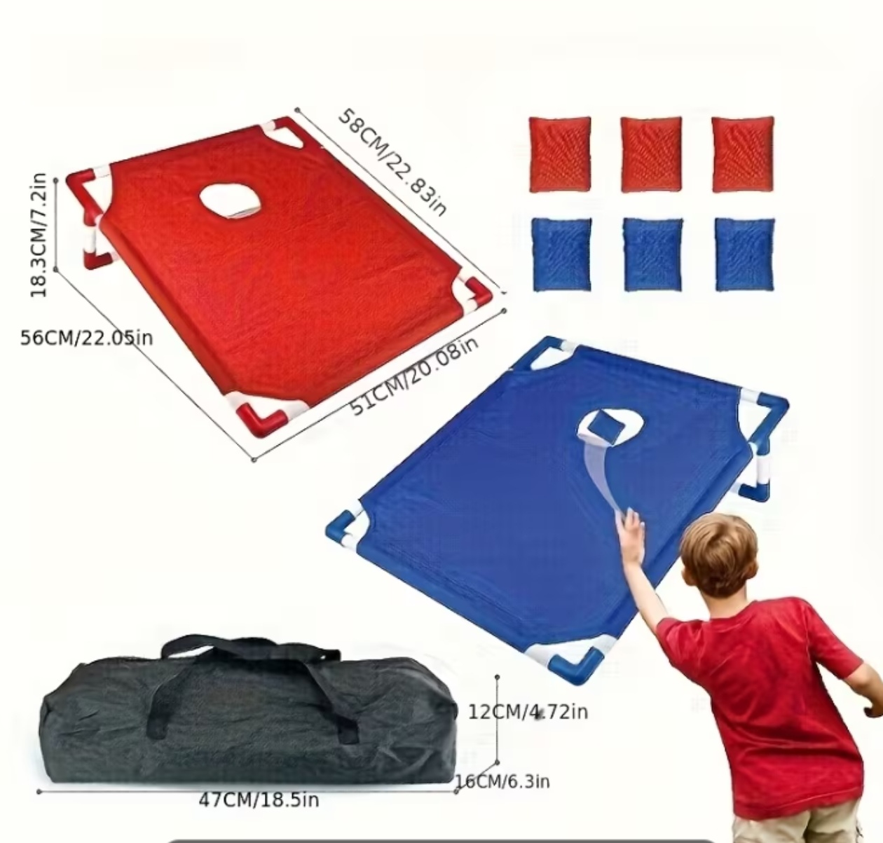 콘홀 게임 세트에는 게임 보드 2개 + 빈백 6개 +  - Party Games For 5 Year Olds Indoors 리뷰 및 가격
