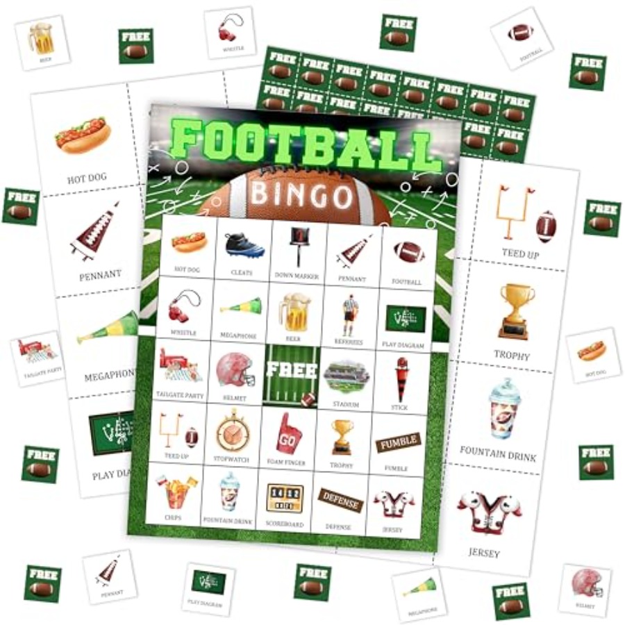 축구 파티 빙고 게임 카드, 성인 대규모 가족 친구들을 - Party Games For Adults Large Group 리뷰 및 가격